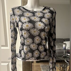 Forever 21 long sleeve mesh blouse